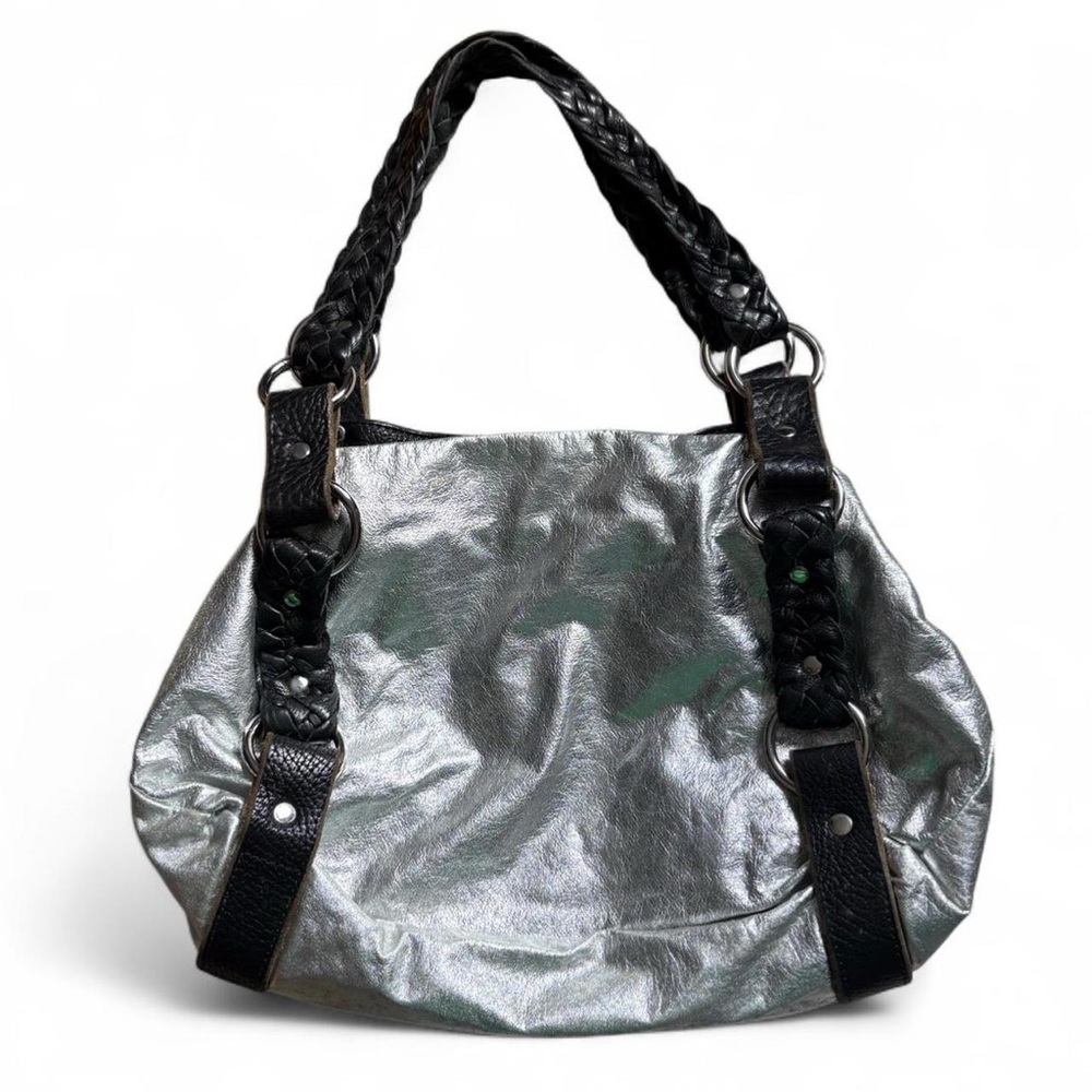 Y2K Vintage Tylie Malibu Bag Silver Leather Tote Rare Style